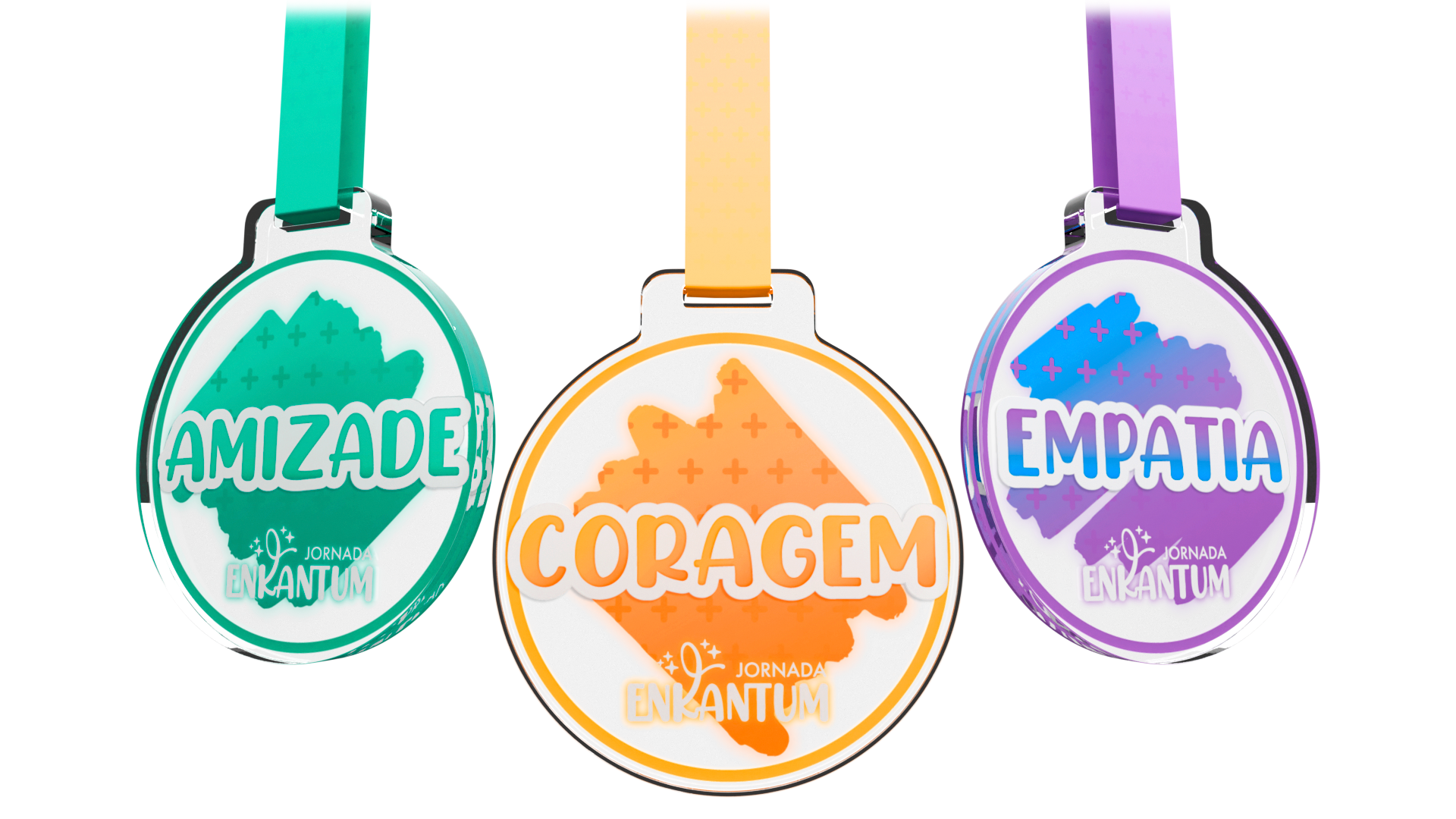 medalhas coragem, empatia e amizade